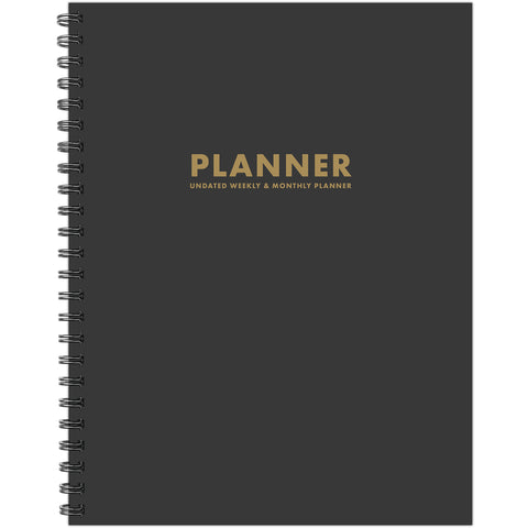 Charcoal Gray 8.5" x 11" Undated Monthly Planner
