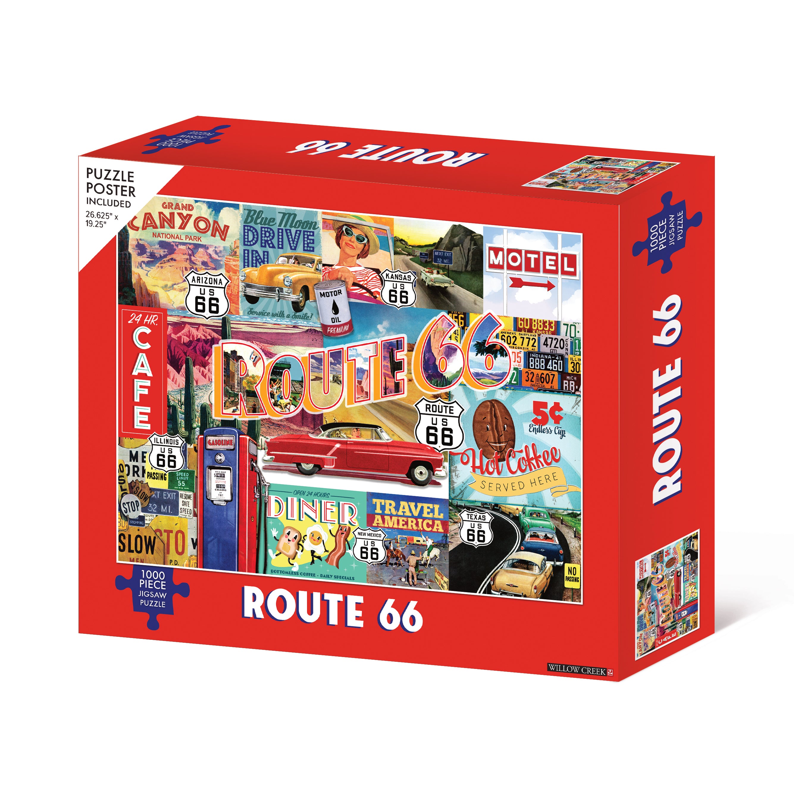 激レア！缶入り ROUTE 66 US 1000ピース ジグソーパズル Amazon.com: Route 66 1000 Piece Puzzle : Toys & Games