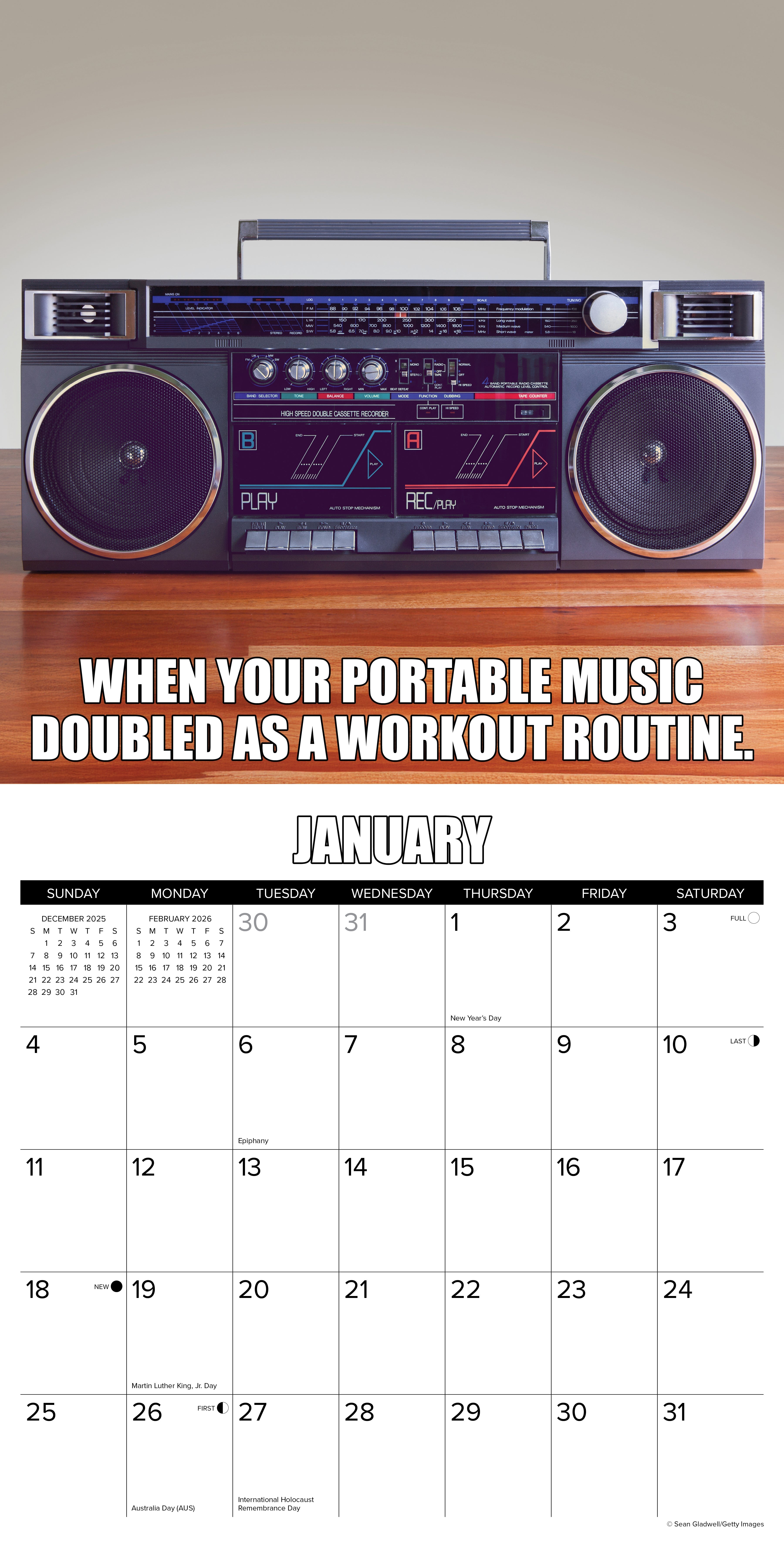 2026 Wall Calendar with large monthly date boxes, decorative images, and holidays, perfect for office or home organization and yearly planning