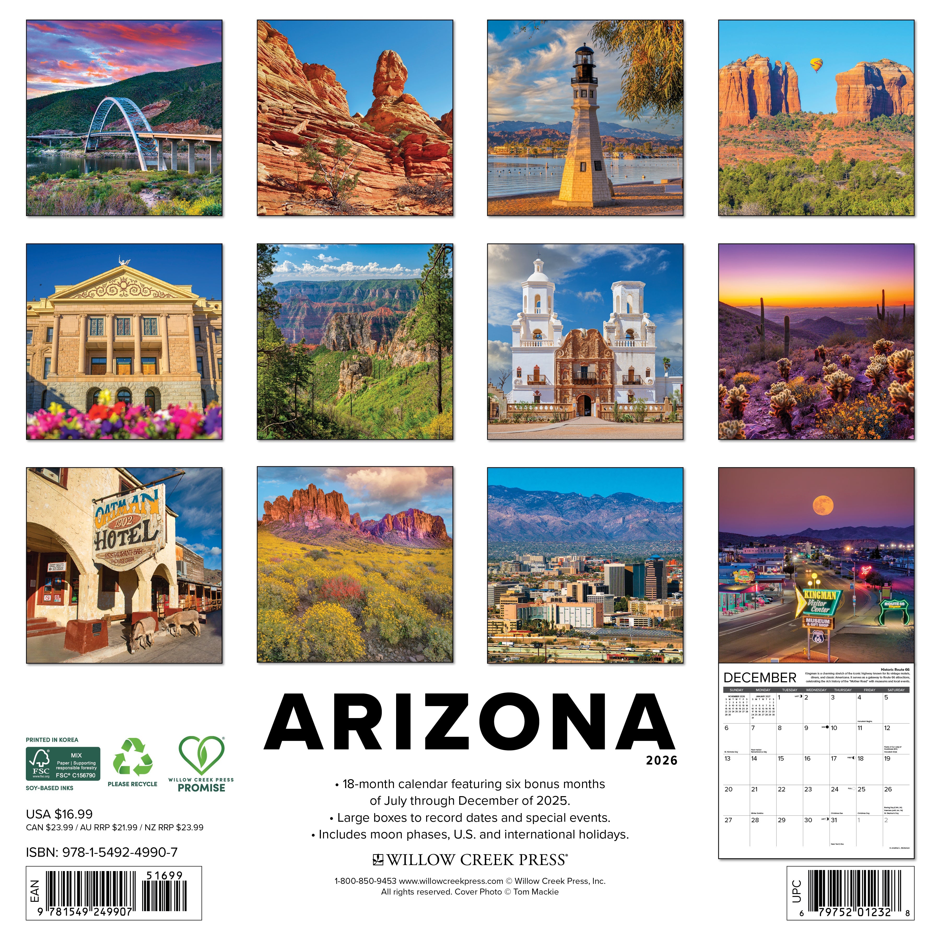 Explore Arizona’s natural beauty with the 2026 Wall Calendar showcasing iconic landmarks
