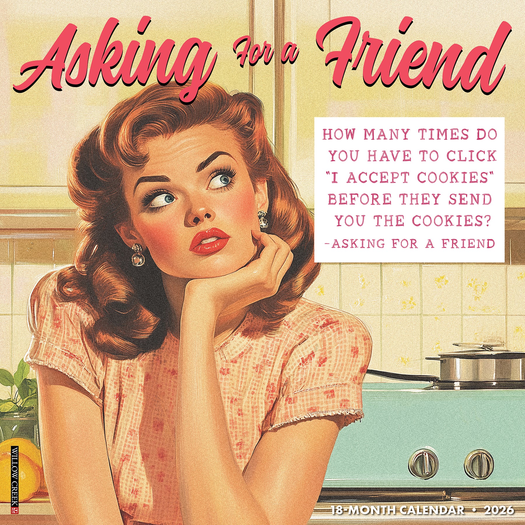 Funny 2026 wall calendar for home or office with large monthly planning grids