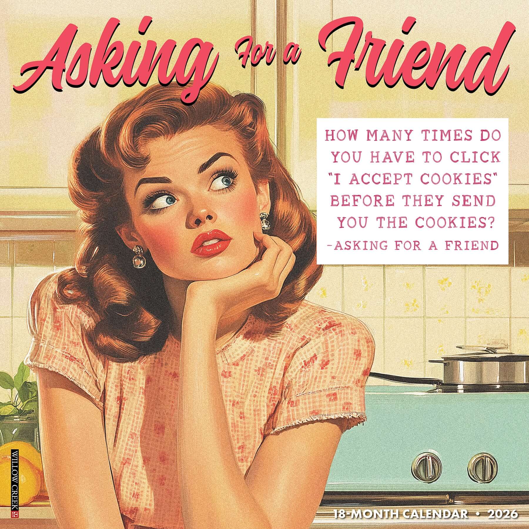 Funny 2026 wall calendar for home or office with large monthly planning grids