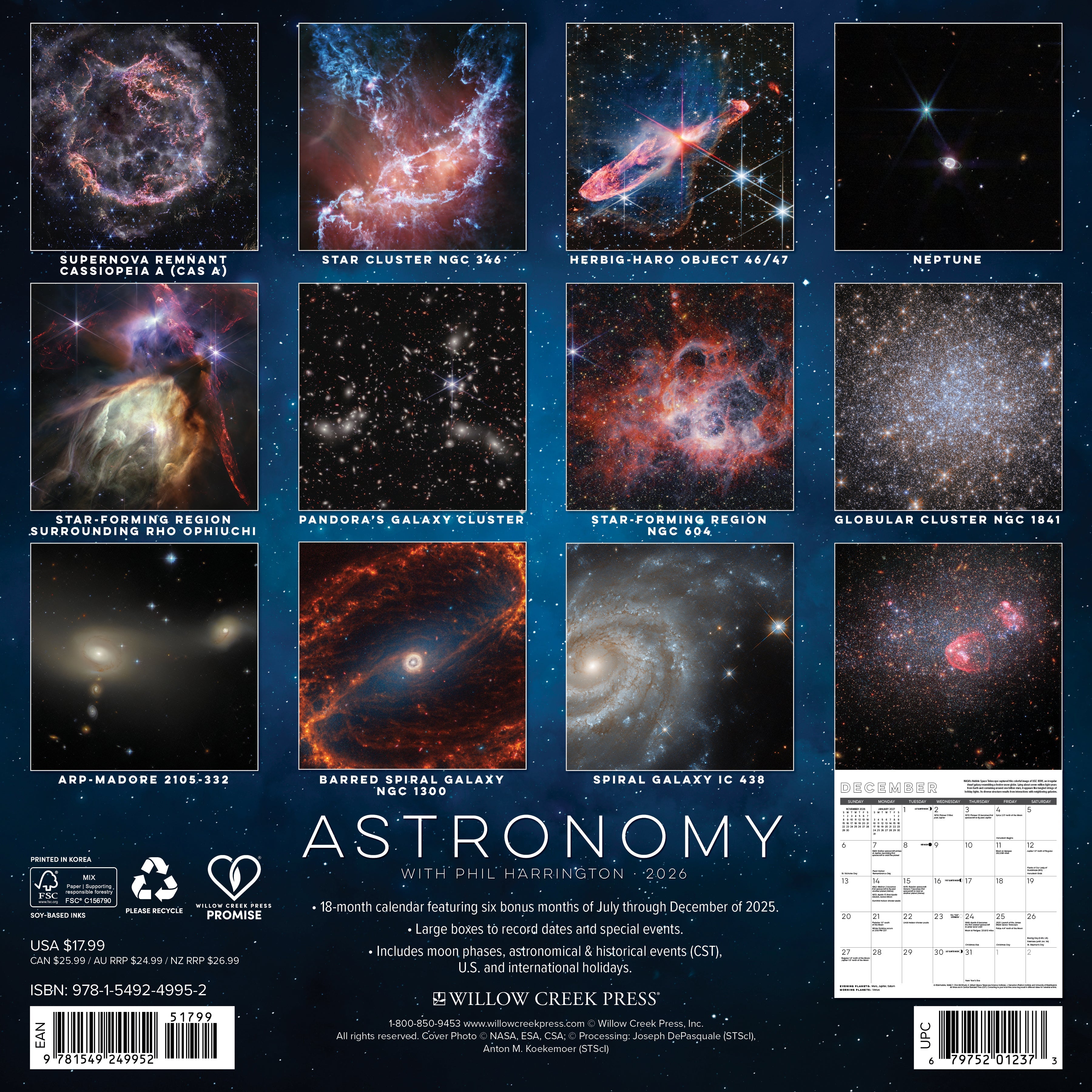 Space-themed 2026 Wall Calendar – Astronomy edition with planets, stars, and galaxies