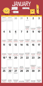 January page of the 2026 Wall Calendar featuring bad dad jokes with humorous illustrations.