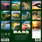 Bass 12" x 12" 2026 Wall Calendar images featuring fishing moments and trophy bass.