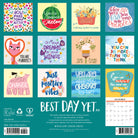 Cheerful art and empowering messages from the Best Day Yet 2026 Wall Calendar, inspiring positivity and organization.