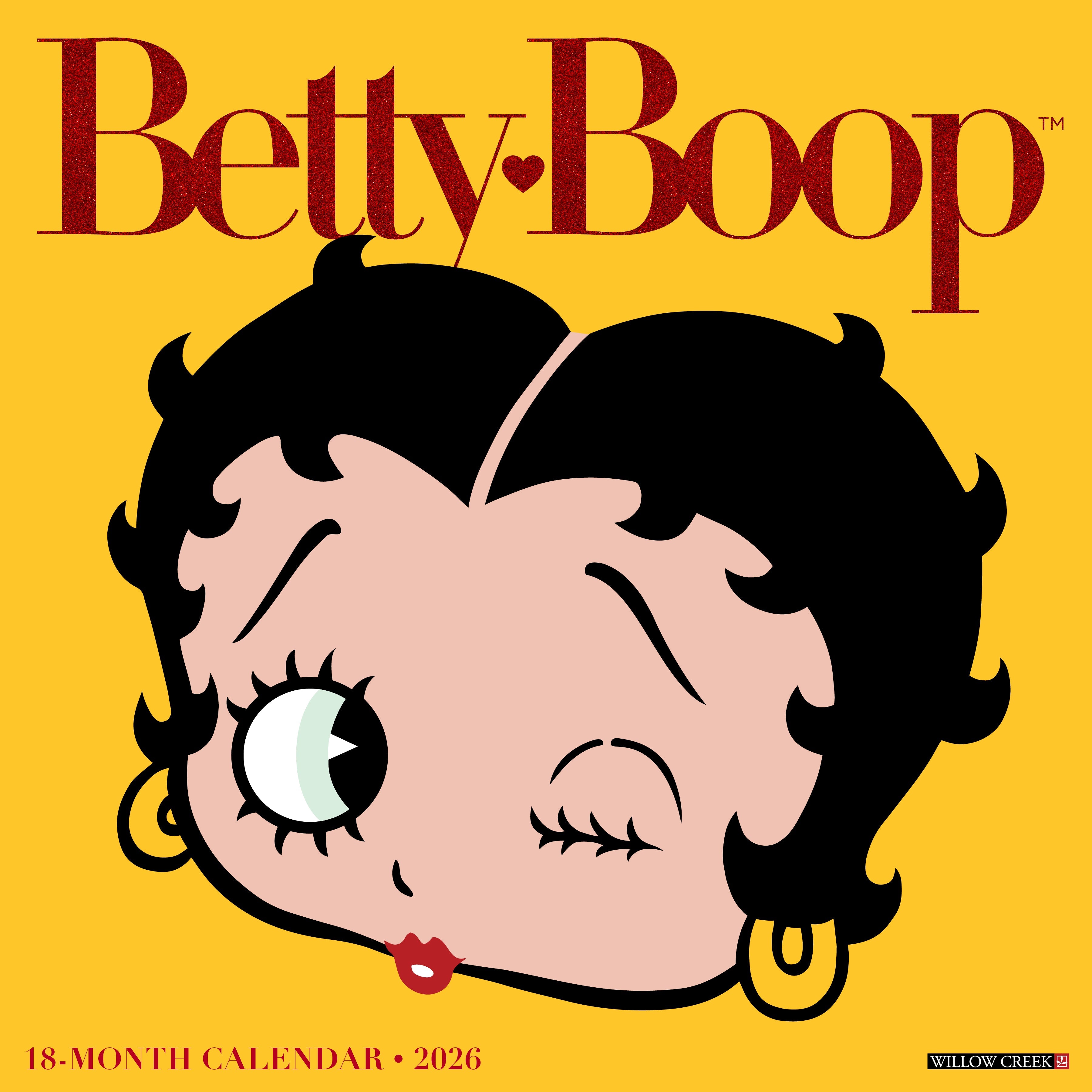 Betty Boop 12" x 12" 2026 Wall Calendar cover featuring her iconic wink and vintage charm.