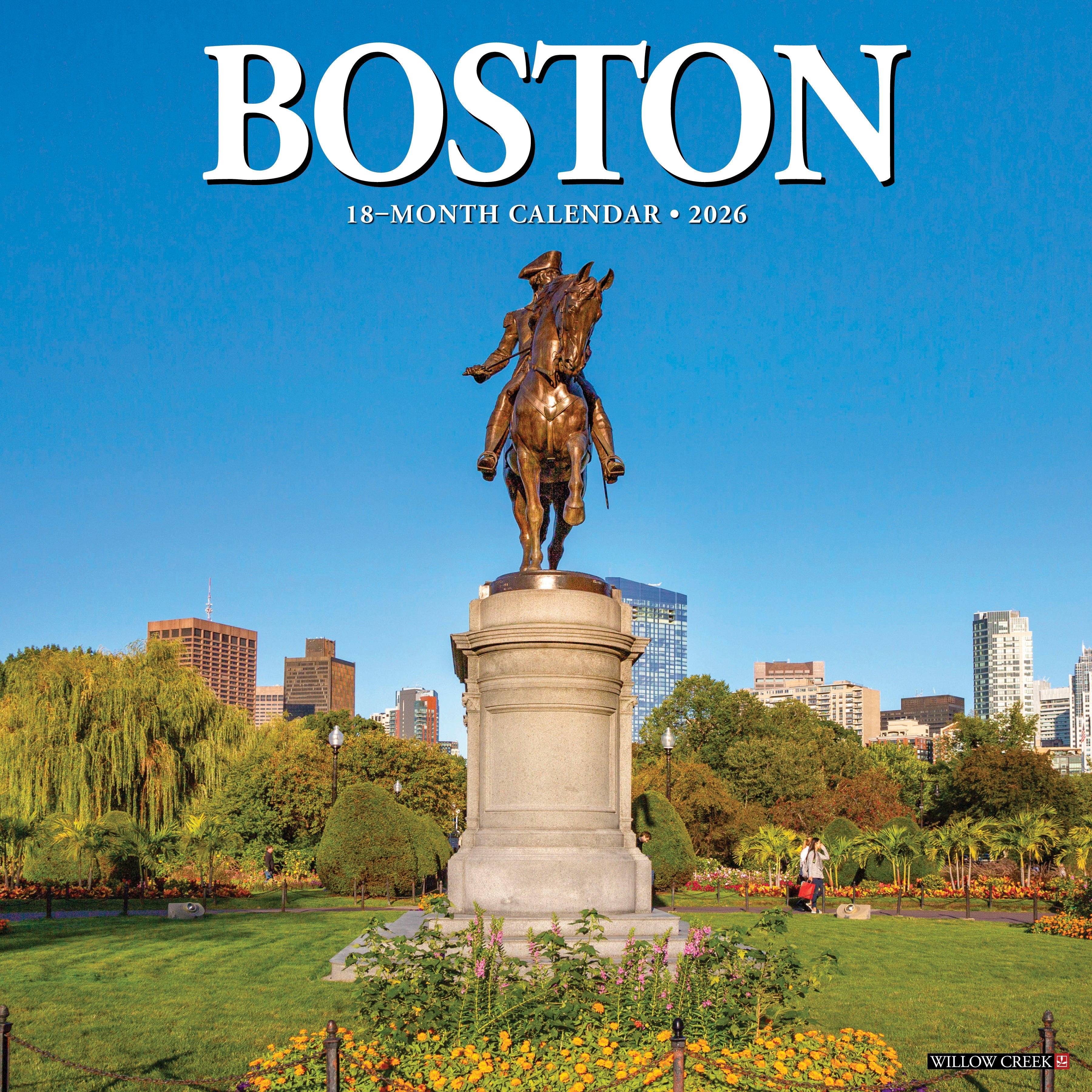 Boston 2026 Wall Calendar featuring scenic views of the city’s landmarks