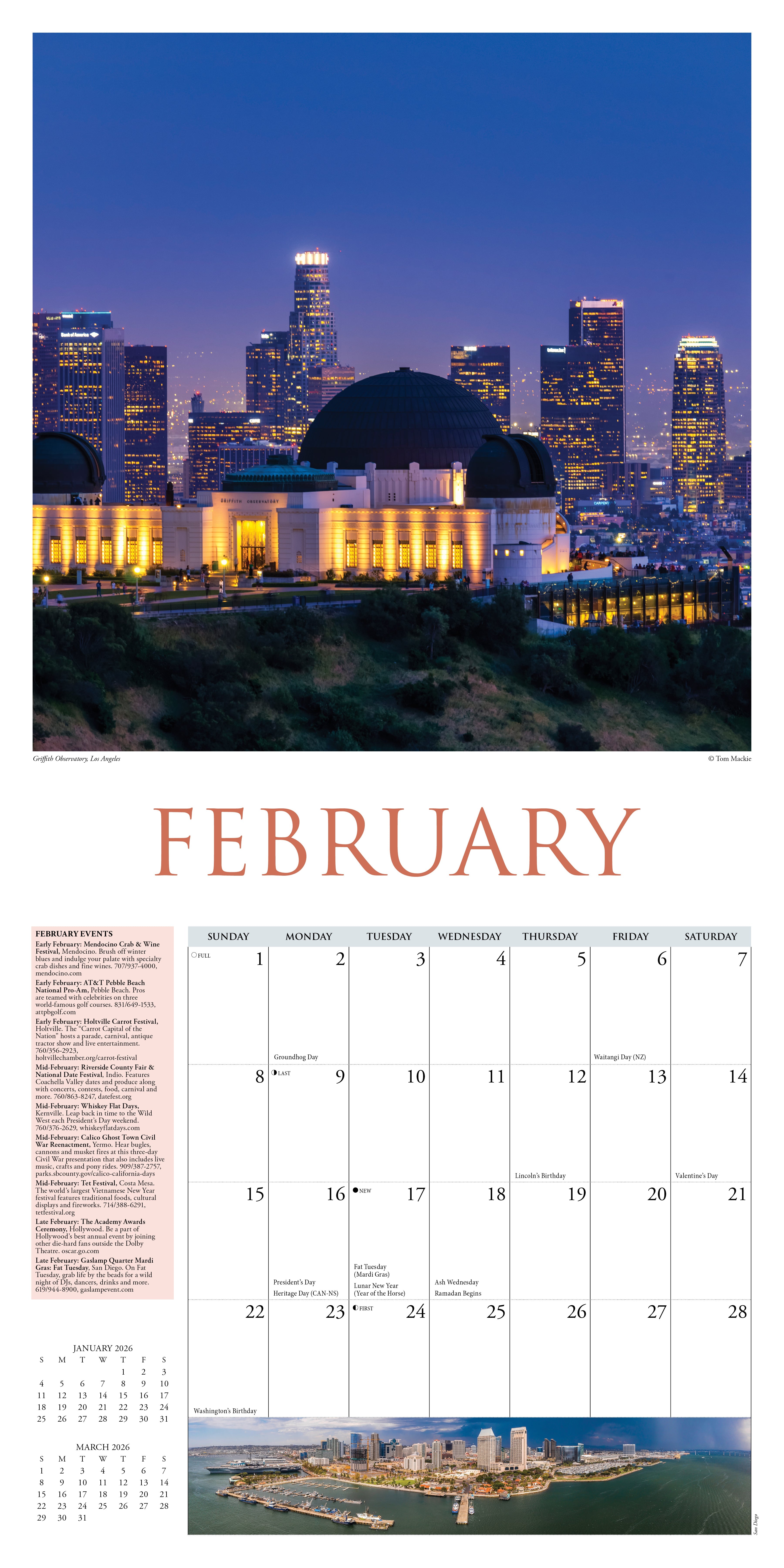 California 2026 Wall Calendar with breathtaking photography of the Golden State