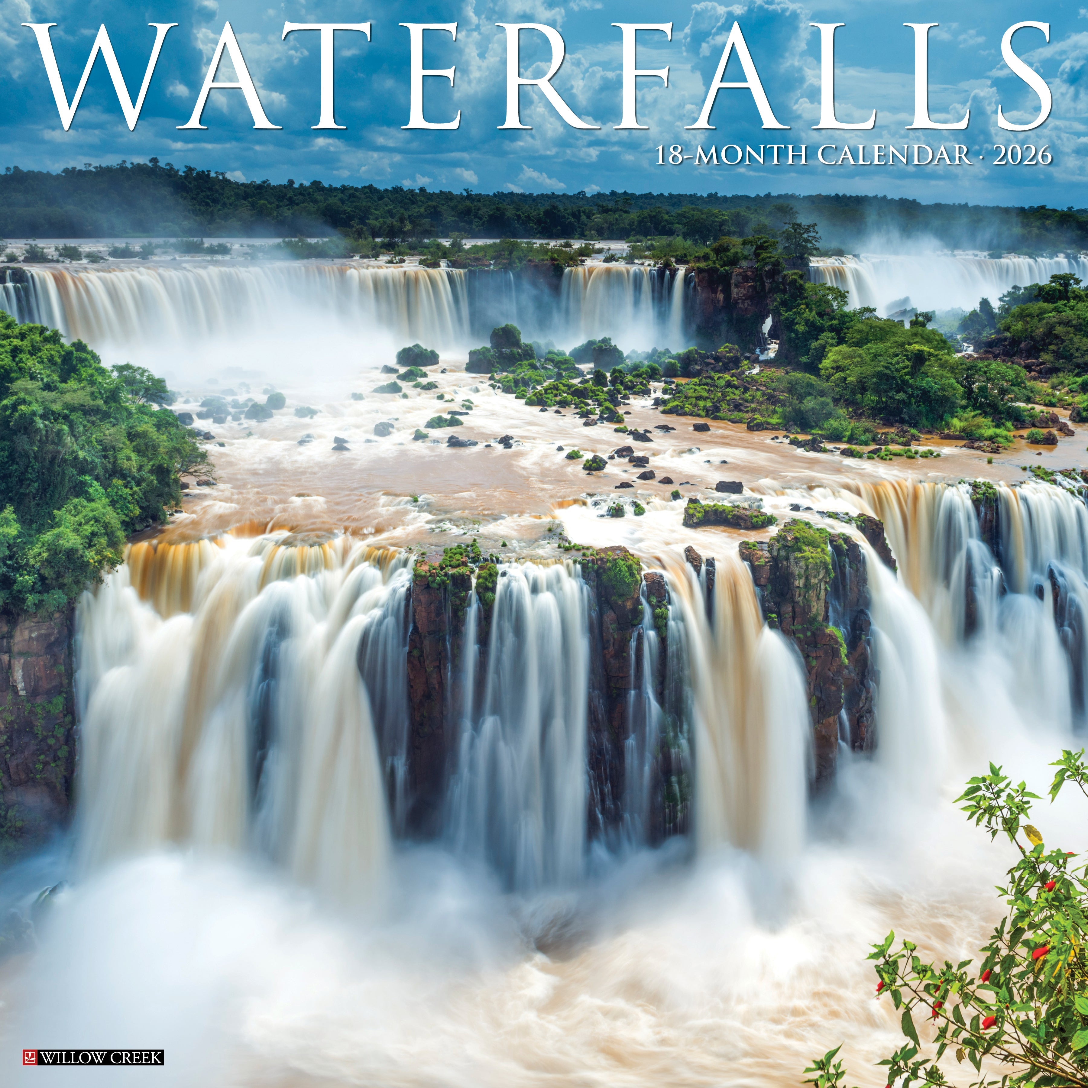 Waterfalls 2026 Wall Calendar featuring stunning waterfall photography