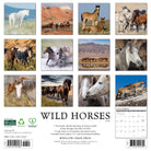 12"x12" 2026 wall calendar with majestic wild horse images and large monthly grids for notes and planning