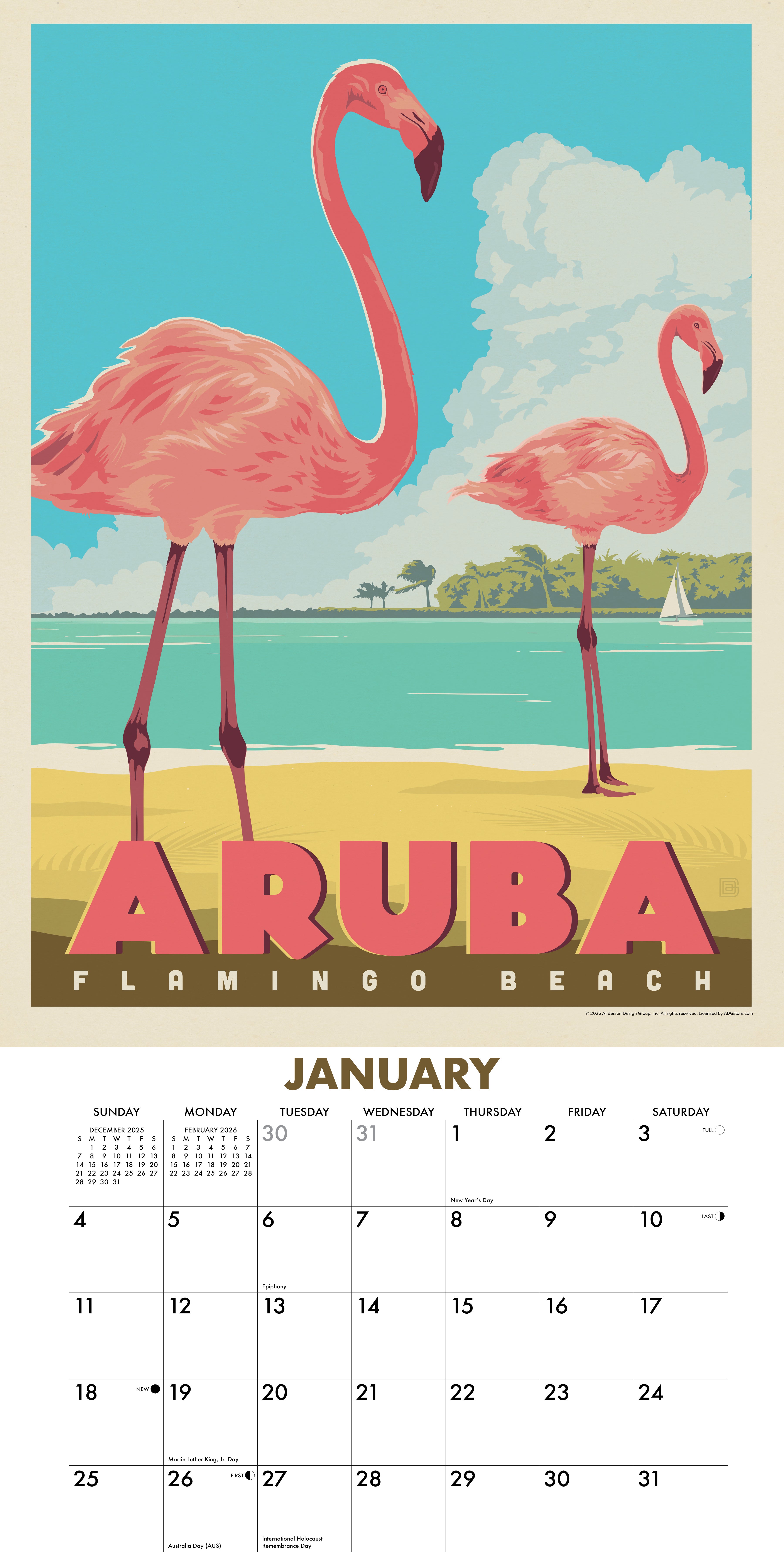 12x12 2026 wall calendar featuring colorful photography and monthly planning