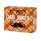 2026 Dad Jokes Daily Box Calendar featuring colorful plaid design and humorous dad jokes for daily enjoyment.