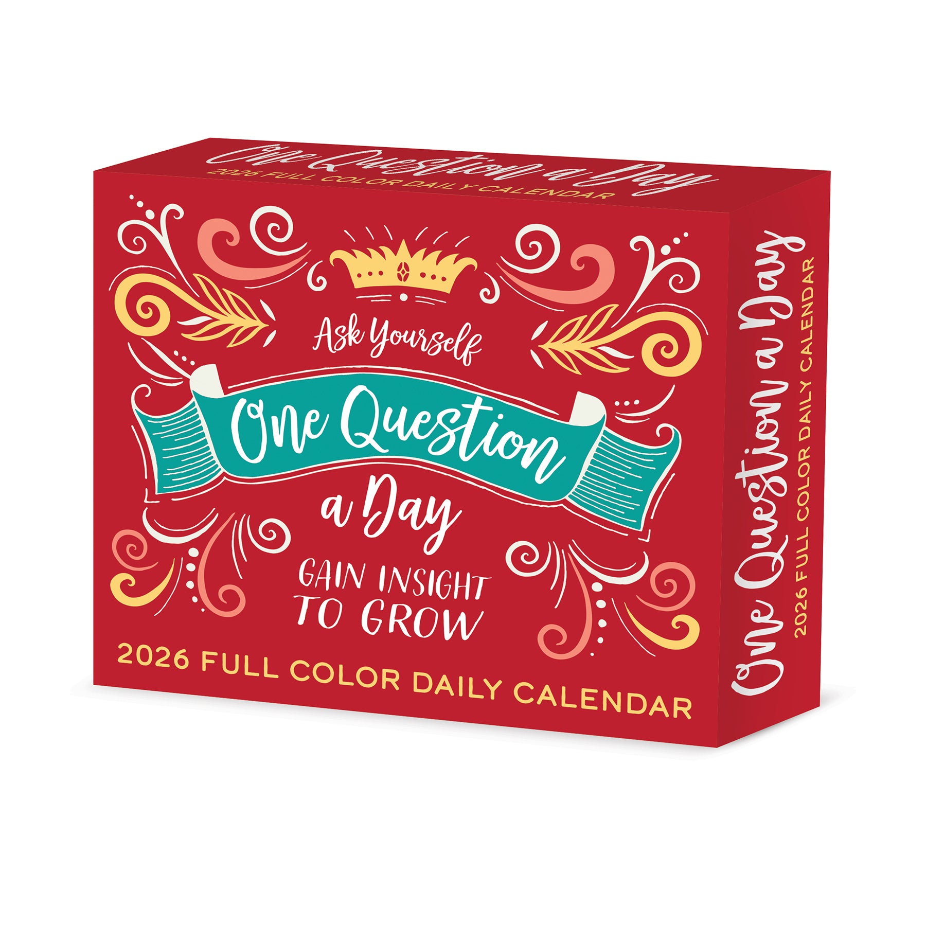 One Question A Day 2026 Daily Box Calendar with colorful design for daily reflection and mindfulness.