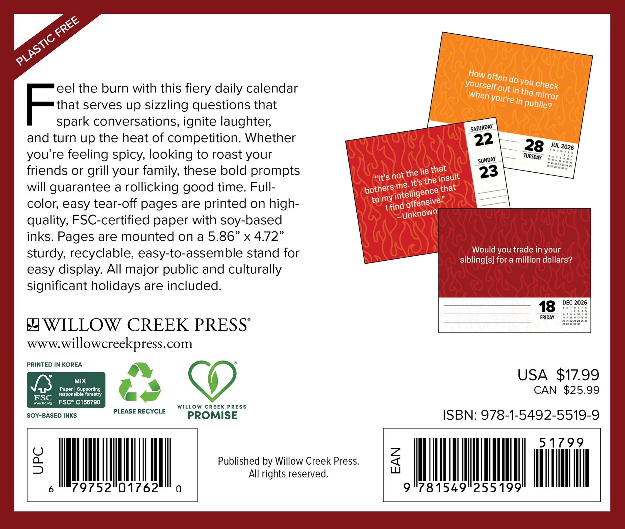 Hot Seat Questions 2026 Daily Box Calendar features fiery prompts for fun and laughter, ideal for family and friends.