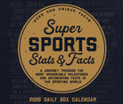 Super Sports Stats & Facts design featuring 2026 Daily Box Calendar with memorable sports milestones and unique facts.
