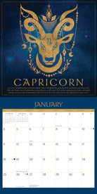 Astrology 12" x 12" 2026 Wall Calendar featuring Capricorn illustration and January layout.