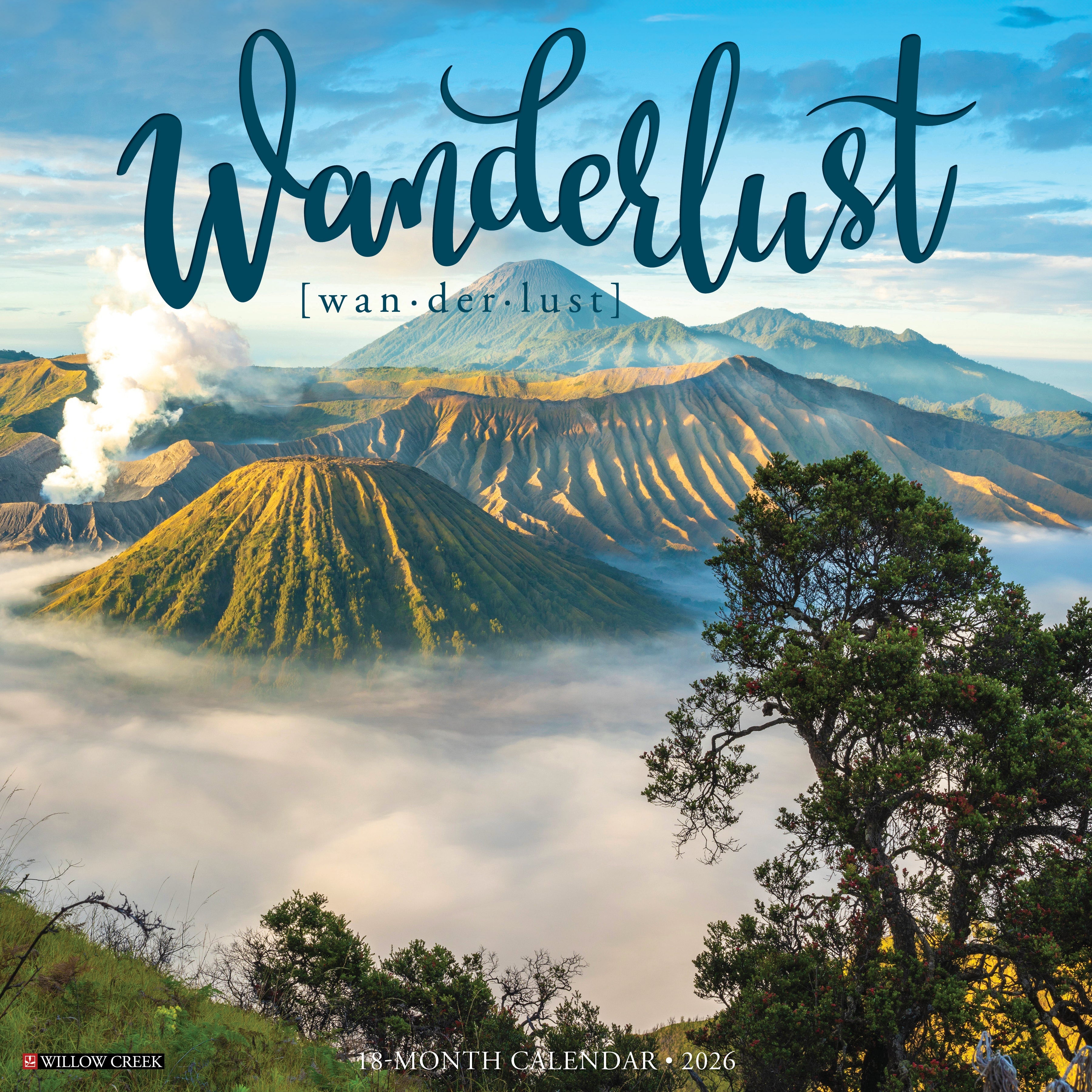 Wanderlust 2026 Wall Calendar featuring breathtaking travel photography from around the world