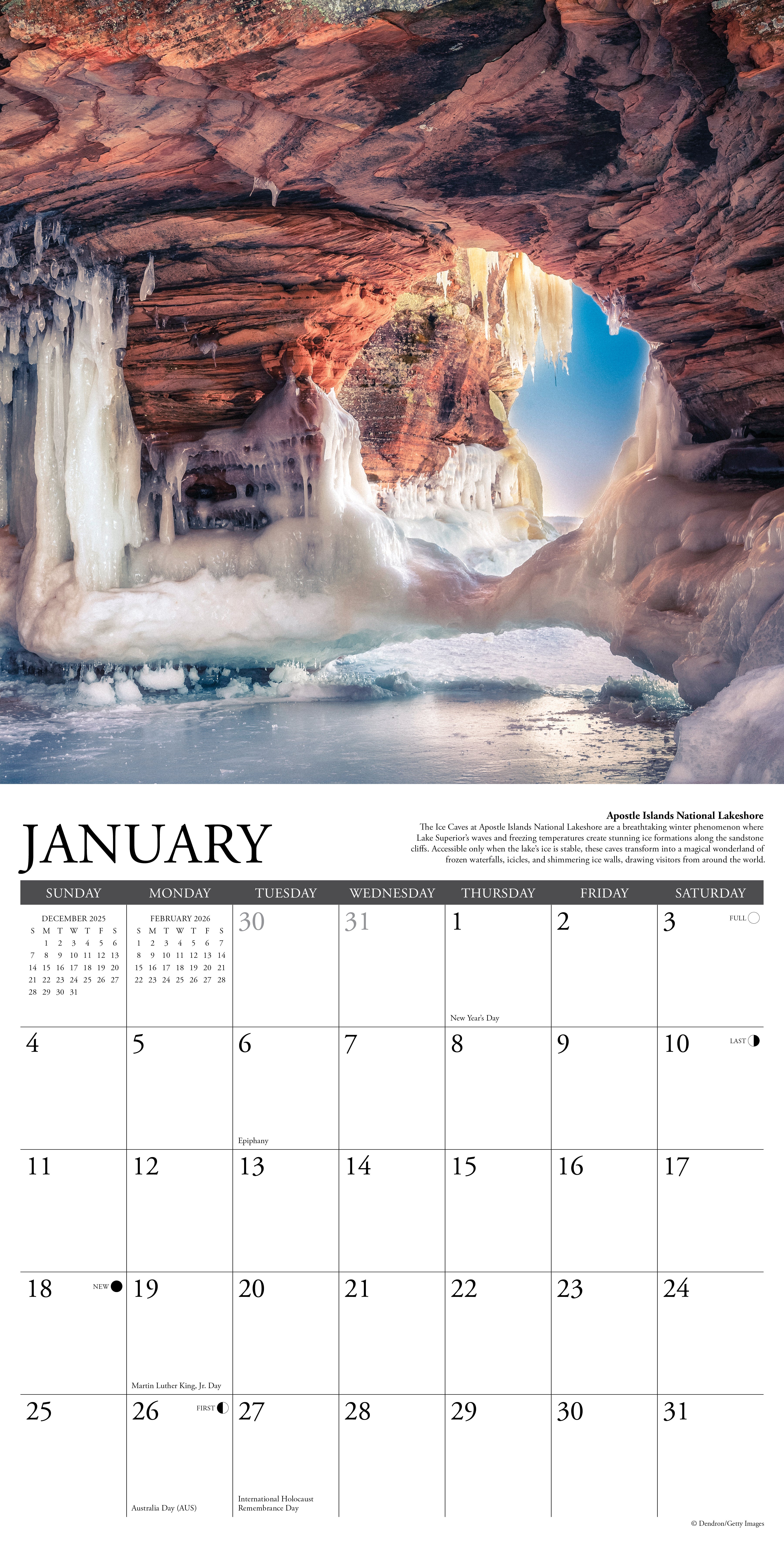 12x12 2026 wall calendar featuring colorful photography and monthly planning