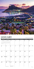 2026 Wall Calendar with large monthly date boxes, decorative images, and holidays, perfect for office or home organization and yearly planning