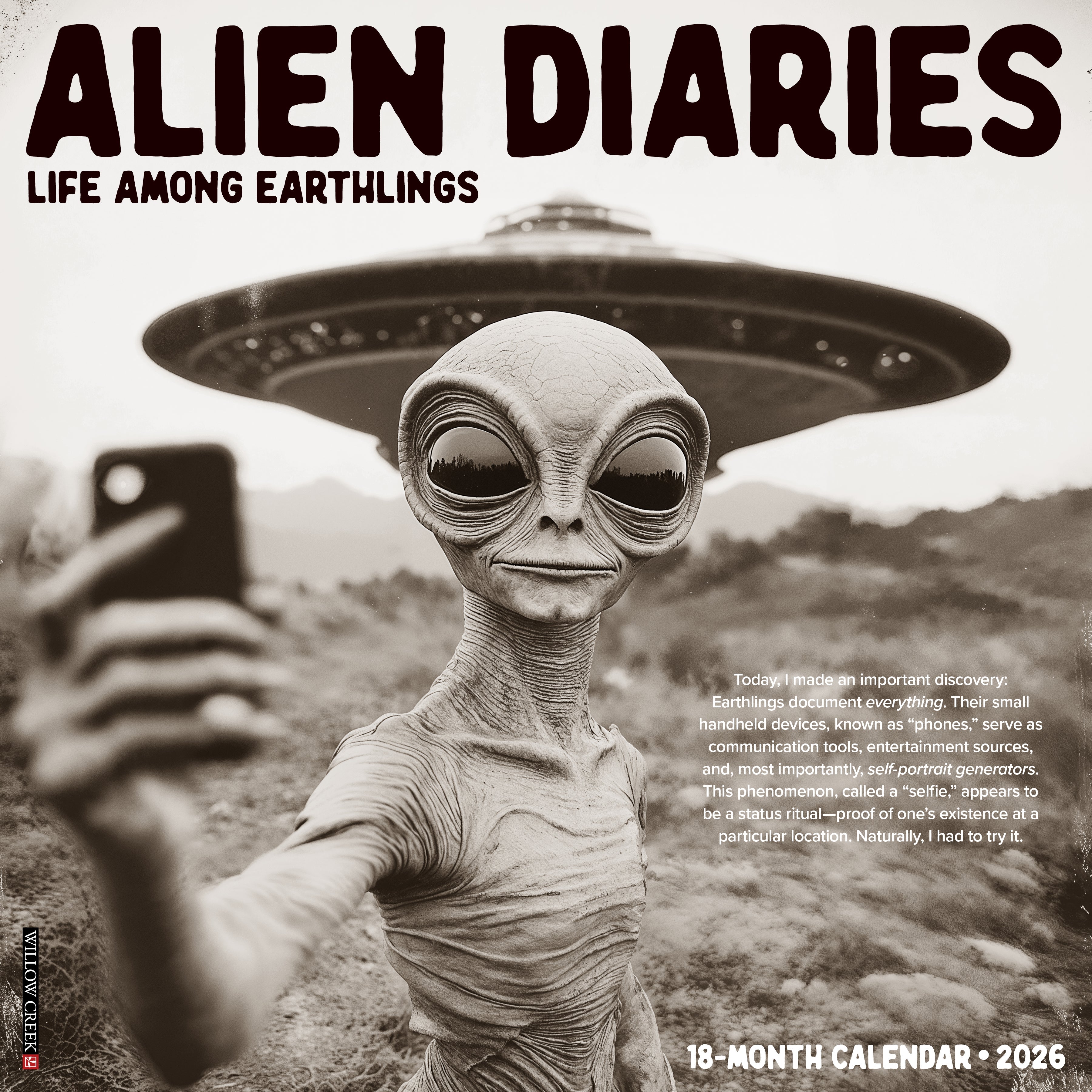 Alien Diaries 2026 Wall Calendar with fun extraterrestrial illustrations
