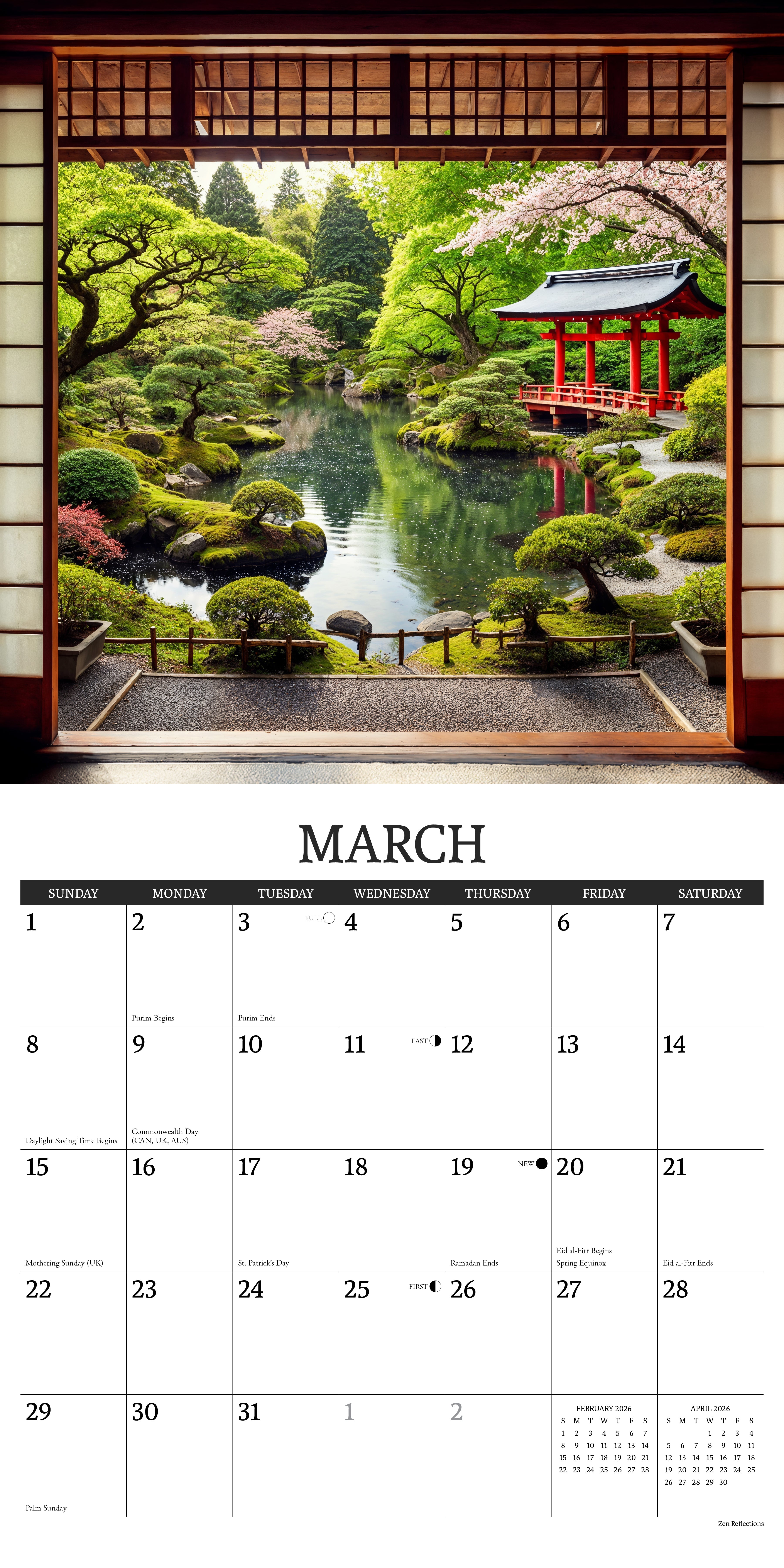 Out of Office: Scenic Views for the Weekly Blues 12" x 12" 2026 Wall Calendar with large grids for notes and appointments
