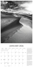 2026 Wall Calendar with large monthly date boxes, decorative images, and holidays, perfect for office or home organization and yearly planning