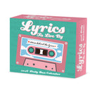 Lyrics to Live By 2026 Daily Box Calendar, illustrated cassette tape design, inspirational song lyrics