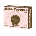 Miss Fortune 2026 Daily Box Calendar packaging featuring humorous predictions and advice from a fake oracle.