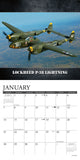 WWII Military Aircraft 2024 7" x 7" Mini Wall Calendar