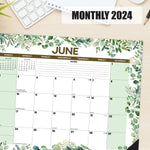 Eucalyptus & Succulents 2024 22" x 17" Large Monthly Desk Pad