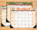 Spring Floral 2024 22" x 17" Large Monthly Desk Pad