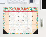 Spring Floral 2024 22" x 17" Large Monthly Desk Pad