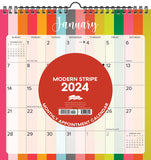 Modern Stripe 2024 12" x 12" Spiral Wall Calendar