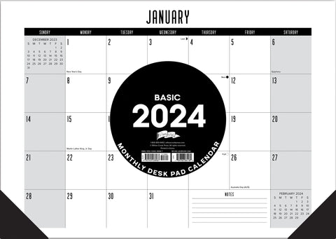Basic 2024 17" x 12" Desk Pad