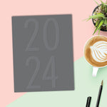 Charcoal 2024 7.5" x 9.5" Booklet Monthly Planner