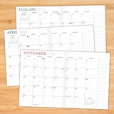 Charcoal 2024 7.5" x 9.5" Booklet Monthly Planner