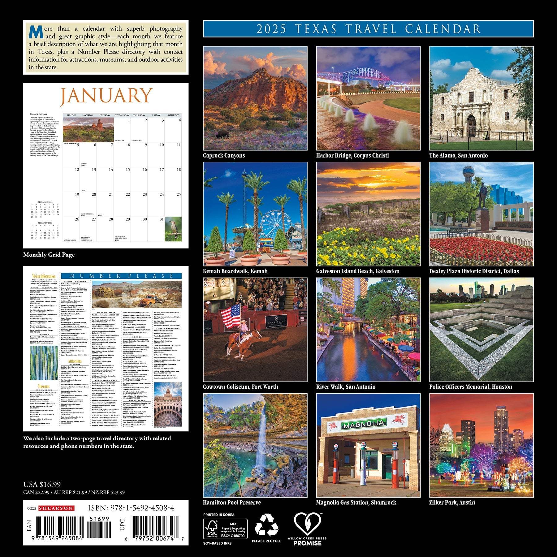 Texas 2025 Wall Calendar – Willow Creek Press texas-2025-wall-calendar-willow-creek-press