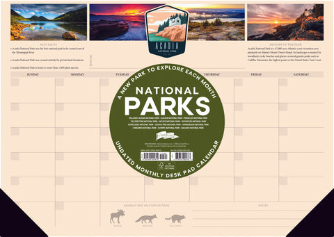 National Park Undated 17" x 12" Small Monthly Deskpad