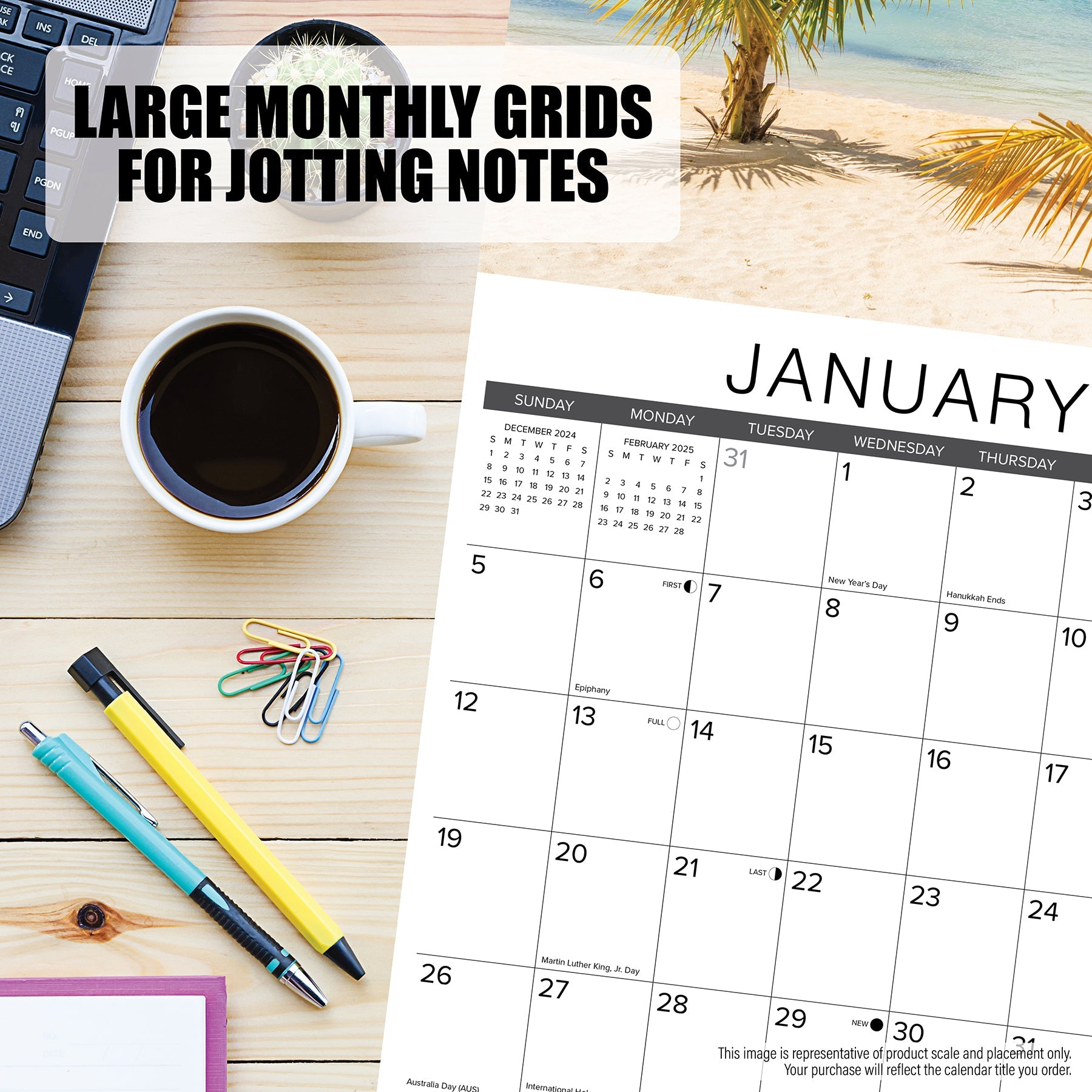 Blooms—Large Grid 2025 Wall Calendar – Willow Creek Press 2025-wall-calendar-12-month-large-print-big-grid-12x24-open-jan-dec-2025-ebay