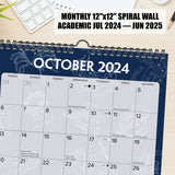 Stargazing Academic July 2024 - June 2025 12" x 12" Spiral Wall Calendar