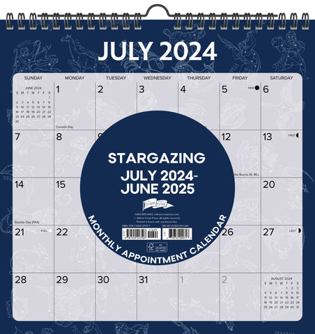 Stargazing Academic July 2024 - June 2025 12" x 12" Spiral Wall Calendar