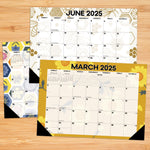 Bees and Botanicals Academic July 2024 - June 2025 17" x 12" Small Monthly Deskpad