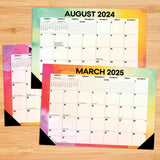 Rainbow Gradient Academic July 2024 - June 2025 17" x 12" Small Monthly Deskpad