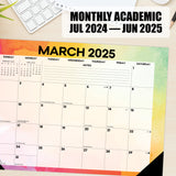 Rainbow Gradient Academic July 2024 - June 2025 17" x 12" Small Monthly Deskpad