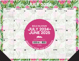 Bold Blooms Academic July 2024 - June 2025 22" x 17" Large Monthly Deskpad