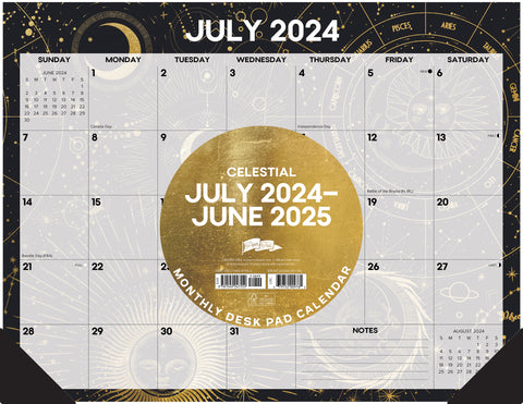 Celestial Academic July 2024 - June 2025 22" x 17" Large Monthly Deskpad