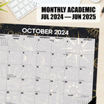 Celestial Academic July 2024 - June 2025 22" x 17" Large Monthly Deskpad