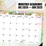 Succulents Academic July 2024 - June 2025 22" x 17" Large Monthly Deskpad
