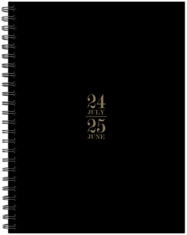 Basic Black Academic July 2024 - June 2025 6.5" x 8.5" Softcover Planner